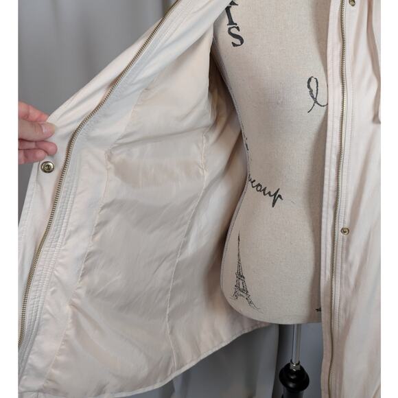 H&M Hooded Rain Coat Utility Jacket Beige Taupe Size 4 - Picture 10 of 16